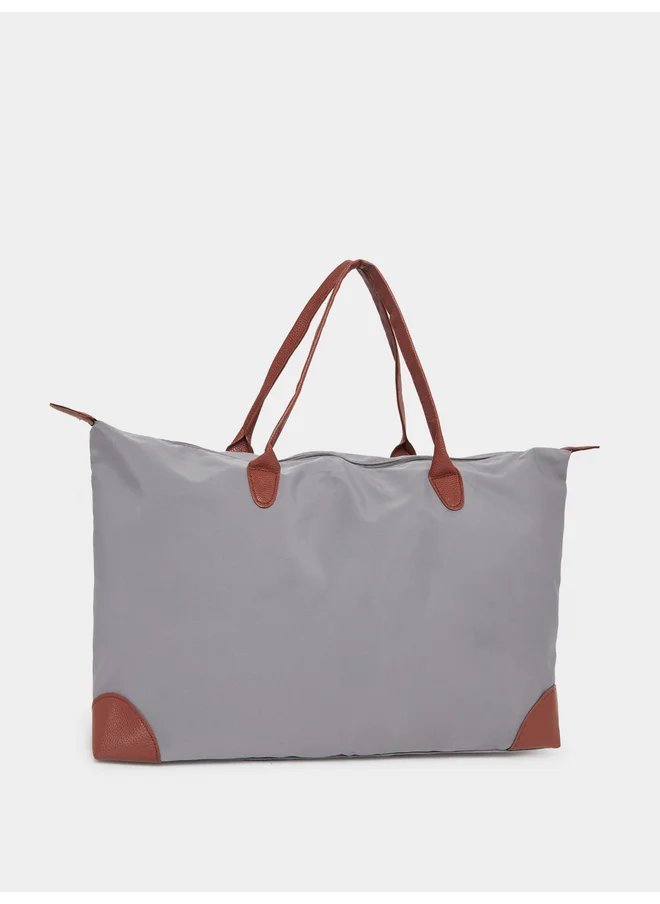 ستايلي Styli Contrast Trim Zip Closure Gym Bag
