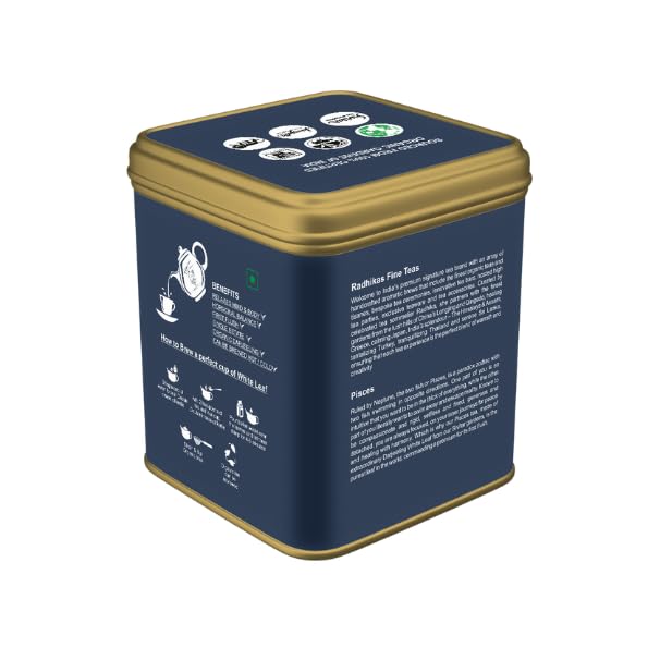 Radhikas Fine Teas and Whatnots Pisces White Leaf, Darjeeling, Herbal, Improves Immunity, Worlds Healthiest, Zodiac Collection, Gifting 50 gm Makes 25 Cups of Tea - Image 2