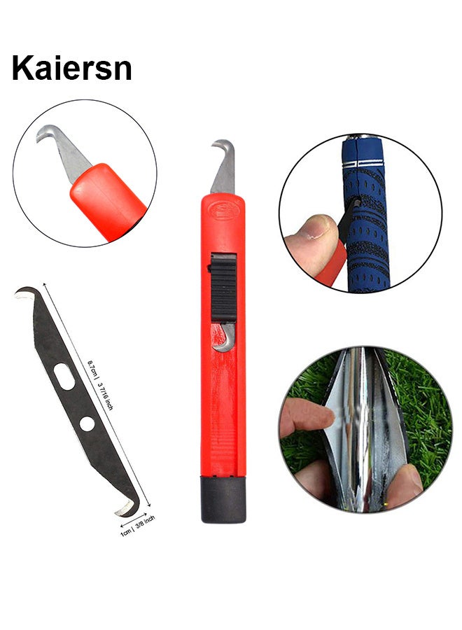 كايرسن أطقم إصلاح قبضة فاخرة لإعادة إمساك نوادي الجولف - جودة احترافية - تتضمن الخيارات سكين خطاف ، 13 2 × 8.7 أشرطة احترافية ، مذيب 4 أوقية ، مزيل شريط قبضة ومشبك ملزمة مطاطية - Image 5