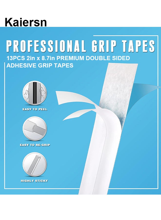 كايرسن أطقم إصلاح قبضة فاخرة لإعادة إمساك نوادي الجولف - جودة احترافية - تتضمن الخيارات سكين خطاف ، 13 2 × 8.7 أشرطة احترافية ، مذيب 4 أوقية ، مزيل شريط قبضة ومشبك ملزمة مطاطية - Image 3