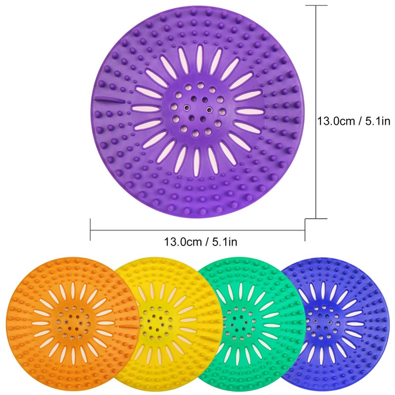 Gotega Drain Hair Catcher Durable Silicone Hair Stopper Shower Drain Covers with Iron Easy to Install and Clean Shower Drain Hair Trap Suit for Bathroom Bathtub Tub and Kitchen 5 Pack - Image 3