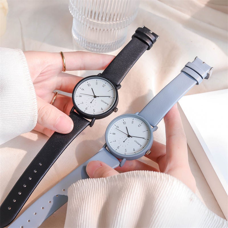 Haze Blue Watch For Examination For Men And Women Korean Style Simple Temperament Fashionable Couple Watch For Junior And Senior High School Students - Image 5