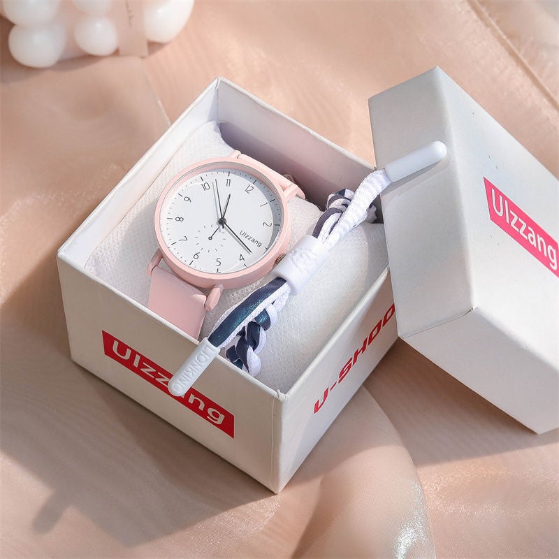 Haze Blue Watch For Examination For Men And Women Korean Style Simple Temperament Fashionable Couple Watch For Junior And Senior High School Students - Image 1