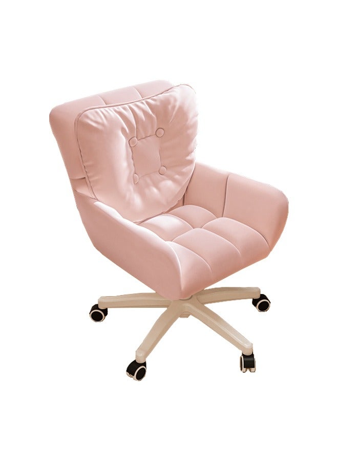 Tanwer Computer Chair Backrest Swivel Chair Study Chair Bedroom Makeup Chair Pink - Image 1