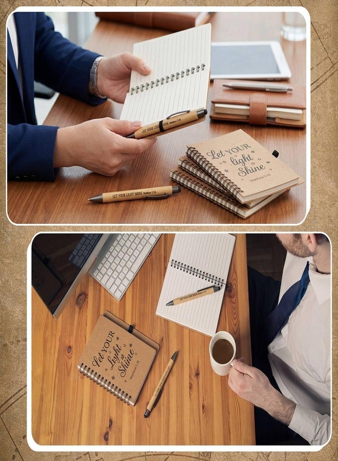 Epakh 10 Pcs Christian Prayer Journal Spiral Notebooks Bulk with Pens Bulk Let Your Light So Shine Notebook Religious Matthew 5: 16 Journal Gifts for Women Men Church Members Bible Study Groups - Image 4