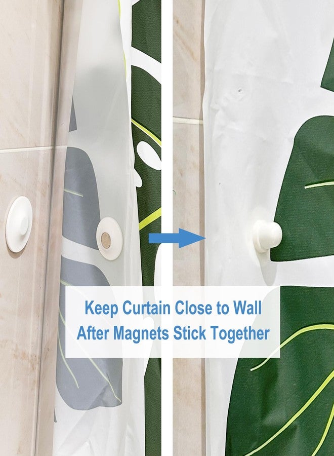 LEKUSHA Magnetic Shower Curtain Clips, Self Adhesive Splash Guard Clips, Keep Curtain Liner Closed to Wall, Stop Liner from Billowing, Prevent Water Off Floor, White, Pack of 4 - Image 3