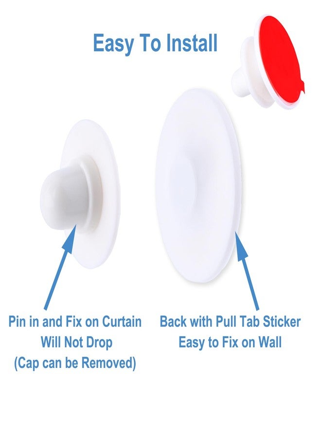 LEKUSHA Magnetic Shower Curtain Clips, Self Adhesive Splash Guard Clips, Keep Curtain Liner Closed to Wall, Stop Liner from Billowing, Prevent Water Off Floor, White, Pack of 4 - Image 5