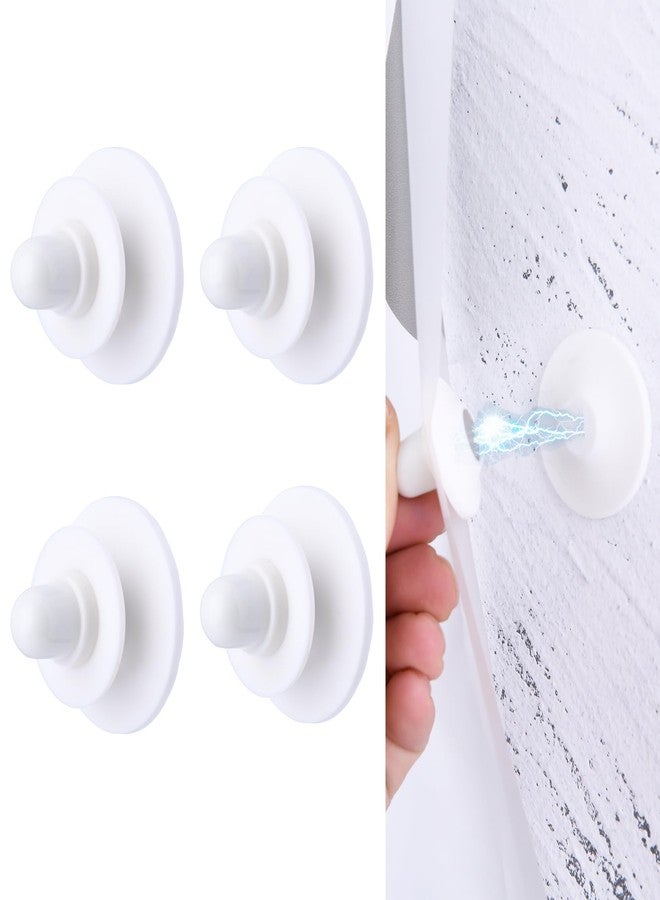 LEKUSHA Magnetic Shower Curtain Clips, Self Adhesive Splash Guard Clips, Keep Curtain Liner Closed to Wall, Stop Liner from Billowing, Prevent Water Off Floor, White, Pack of 4 - Image 1