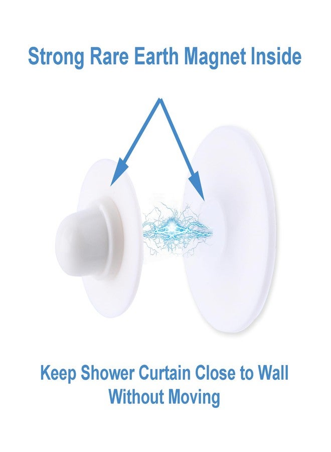 LEKUSHA Magnetic Shower Curtain Clips, Self Adhesive Splash Guard Clips, Keep Curtain Liner Closed to Wall, Stop Liner from Billowing, Prevent Water Off Floor, White, Pack of 4 - Image 4