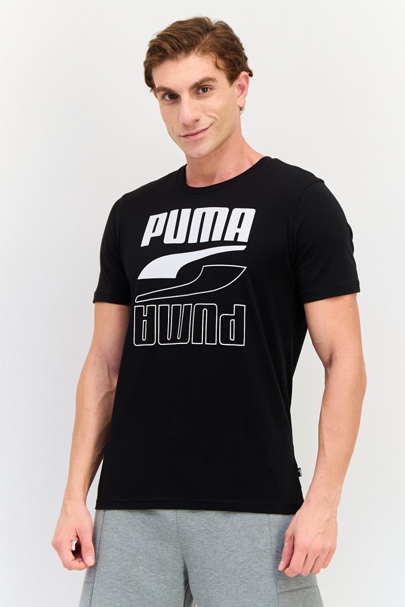 PUMA تي شيرت رياضي للرجال بأكمام قصيرة، خارجي، أسود - Image 1