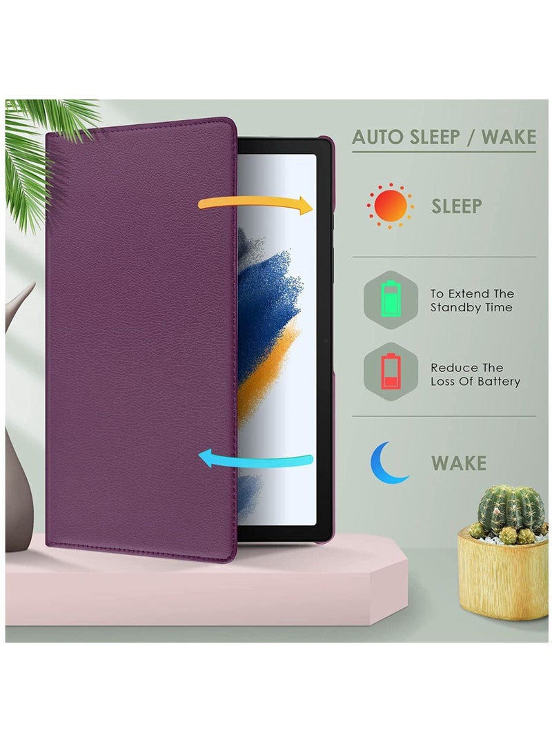 ELTRAZONE Case Compatible with Galaxy Tab A8 10.5" Case (SM-X200/X205/X207), Galaxy Tab A8 Case 10.5 inch,Auto Sleep/Wake 360° Rotating Stand Folio Leather Case for Tab A8 2022 (Purple) - Image 2