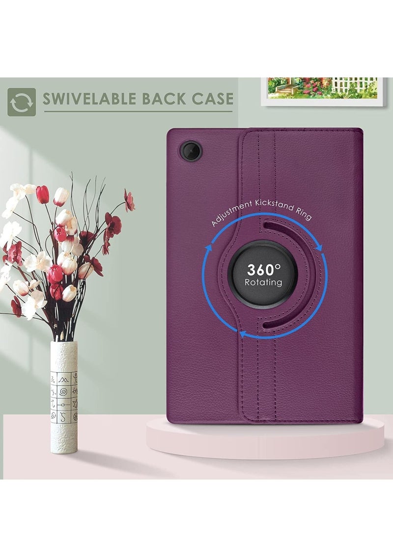 ELTRAZONE Case Compatible with Galaxy Tab A8 10.5" Case (SM-X200/X205/X207), Galaxy Tab A8 Case 10.5 inch,Auto Sleep/Wake 360° Rotating Stand Folio Leather Case for Tab A8 2022 (Purple) - Image 3