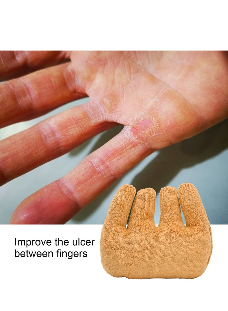 KASTWAVE وسادة انكماش اليد، قبضة راحة اليد، جهاز تدريب إعادة تأهيل الأصابع، جهاز فصل الأصابع، حماية مريحة وفصل للمرضى المسنين طريحي الفراش، جهاز العناية بالأصابع مضاد لقرحة الفراش (أصفر) - Image 3