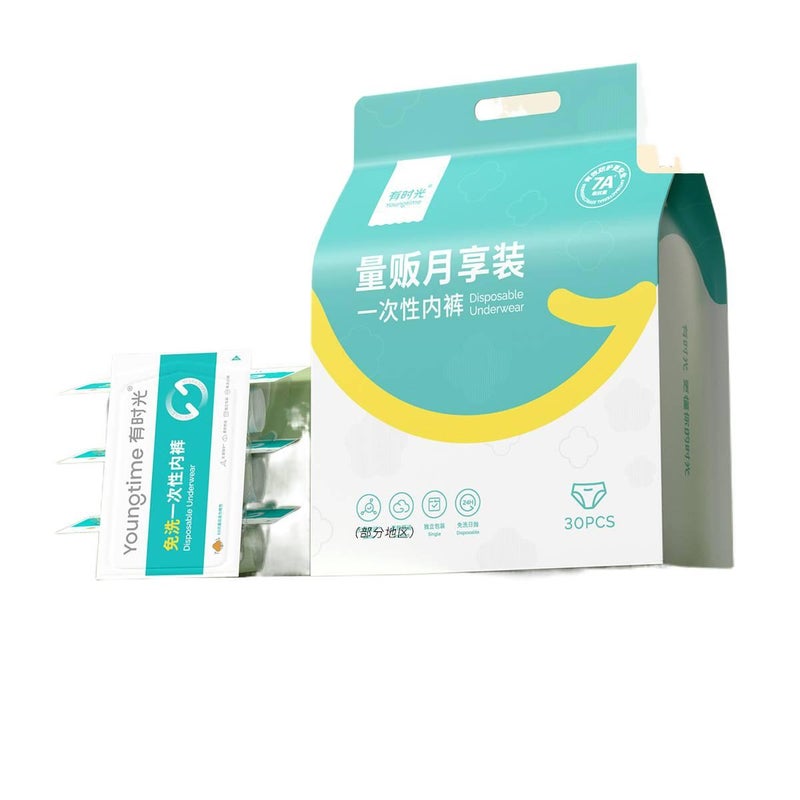 30 Pack Disposable Underwear Women Hotel Maternity Menstrual No-wash Period Sterile Travel Cotton Size L - NUR - Image 2