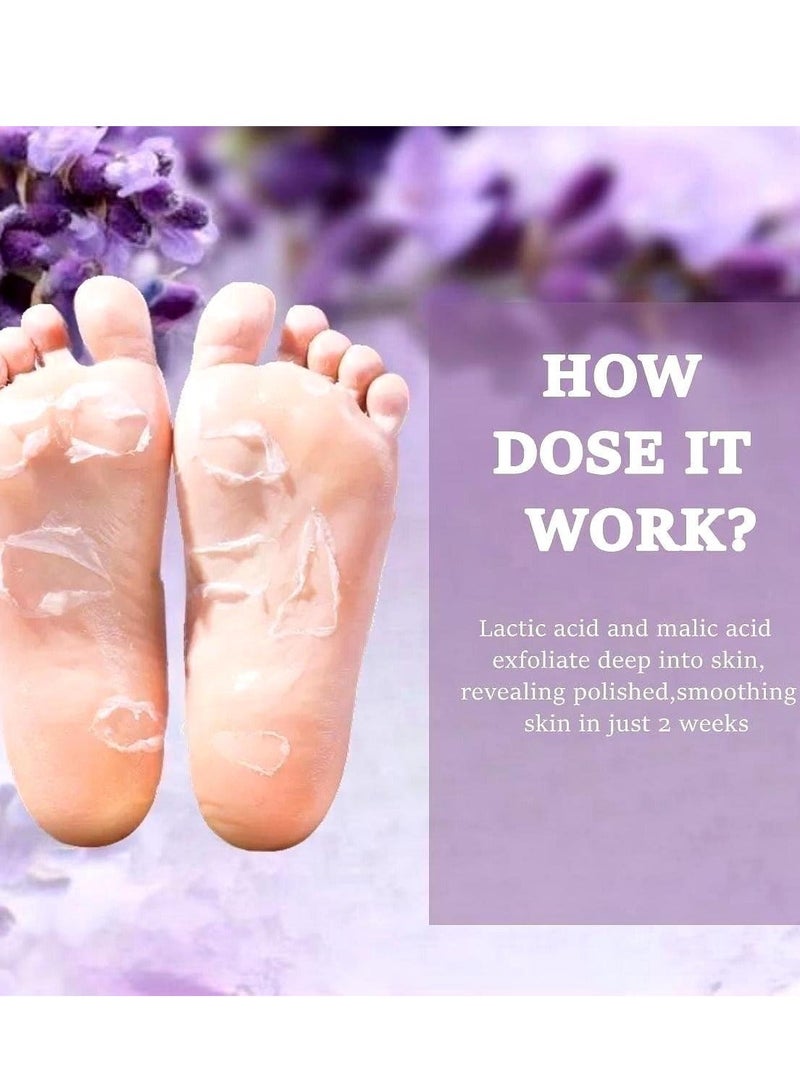 KASTWAVE Foot Peel Mask, Mask Callus Remover, Remove Dead Skin, Dry, Cracked Feet & Callus, Spa, Made with Lavender Extract Aloe Vera for Women and Men Peeling Exfoliatin (5 Pcs) - Image 5