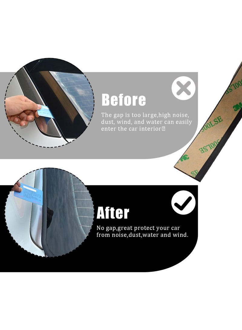 Relex Windshield Rubber Seal, 7M Car Rubber Seal Strip, Universal Self Adhesive Car Door Rubber Seal Strip, Windshield Weather Seal for Car Front Rear Windshield, Sunroof, Sliding Doors  - Image 3