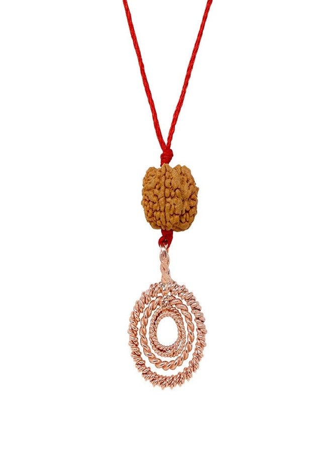 CHAKRADHARI قلادة شاكرادهاري المصنوعة من النحاس النيبالي النقي بنسبة 99.9%، بتصميم طوروس مكعب مع حبة رودراكشا ثلاثية الأوجه | قلادة طاقة هندسية مقدسة | مجوهرات للتأمل الروحي والشفاء - Image 1