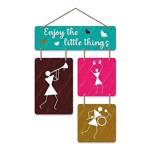 Artvibes Enjoy The Little Things Wall Hanging Wooden Art | Quotes Decor Item | Wall Poster | Office Decor | Inspirational Quotes Wall Art | Mdf Wall Decoration | Unique Gift Items (WH_6503N) - Image 1
