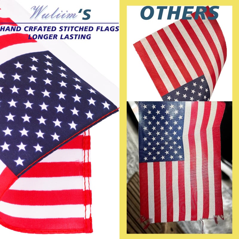 Wuliim Premiun USA Desk Flag Set - 4 x 6 inch Miniature American Desktop Flag with 12" Solid Pole, Black Base and Spear Top | Mini US American Office Table Flags - Vivid Color and Fade Resistant - Image 5