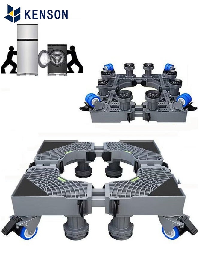 KENSON Mobile Base, Washing Machine Stand, Fridge Stand Base with 4 Locking Wheels and 8 Strong Feet - Image 1