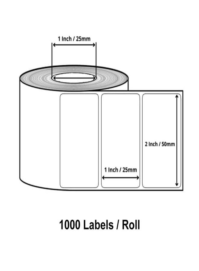 NUOVI 2"x1" Direct Thermal Barcode Label | 50 X 25mm Size, 1000 Labels Per Roll | Strong Self Adhesive Stickers | Ideal for Packing, Labeling, Shipping Labels & Barcoding Applications - Image 2