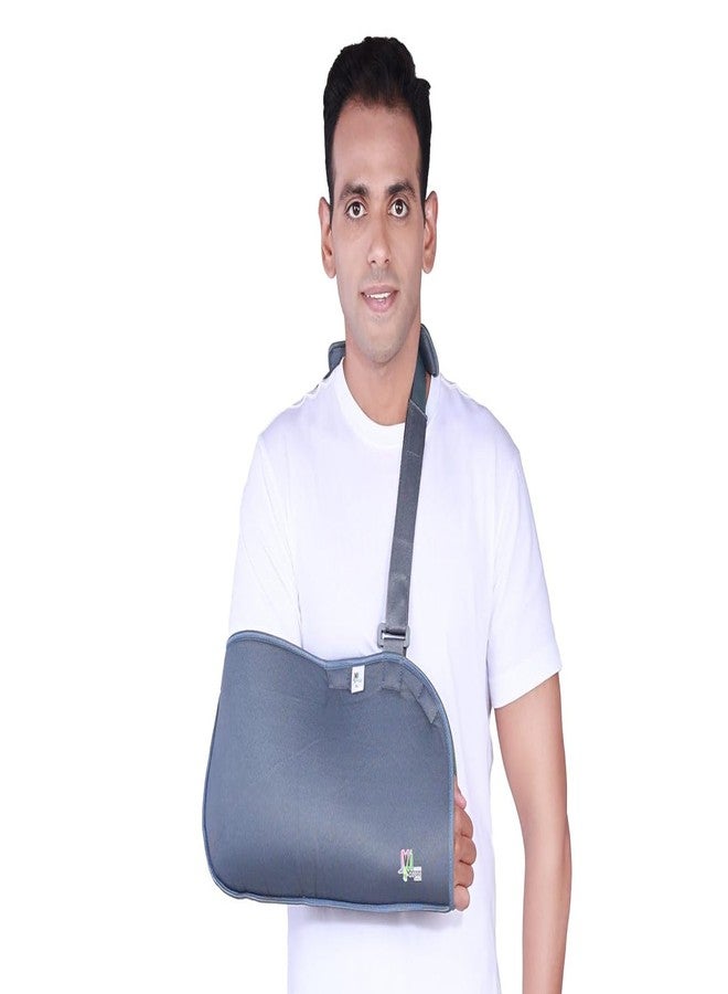 حمالة ذراع METRO Orthotics | قابلة للتعديل للكتف | دعامة تثبيت لليد والمعصم والمرفق للرجال والنساء المصابين بكسور في اليد - رمادي (مقاس XL) - Image 1