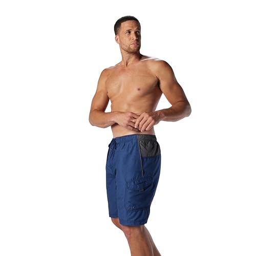 Speedo Mens Swim Trunk Knee Length Marina Sport Volley Dark Heather Blue - Image 3