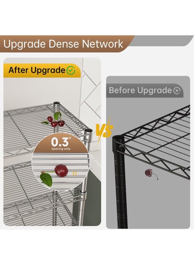 Golpart Small 5 tire Shelves Storage Wire Shelving Unit Metal Shelf Adjustable Organizers Storage Shelving for Bathroom Laundry Room Kitchen Pantry10”D x 16”W x 60.2”H Silver - Image 3