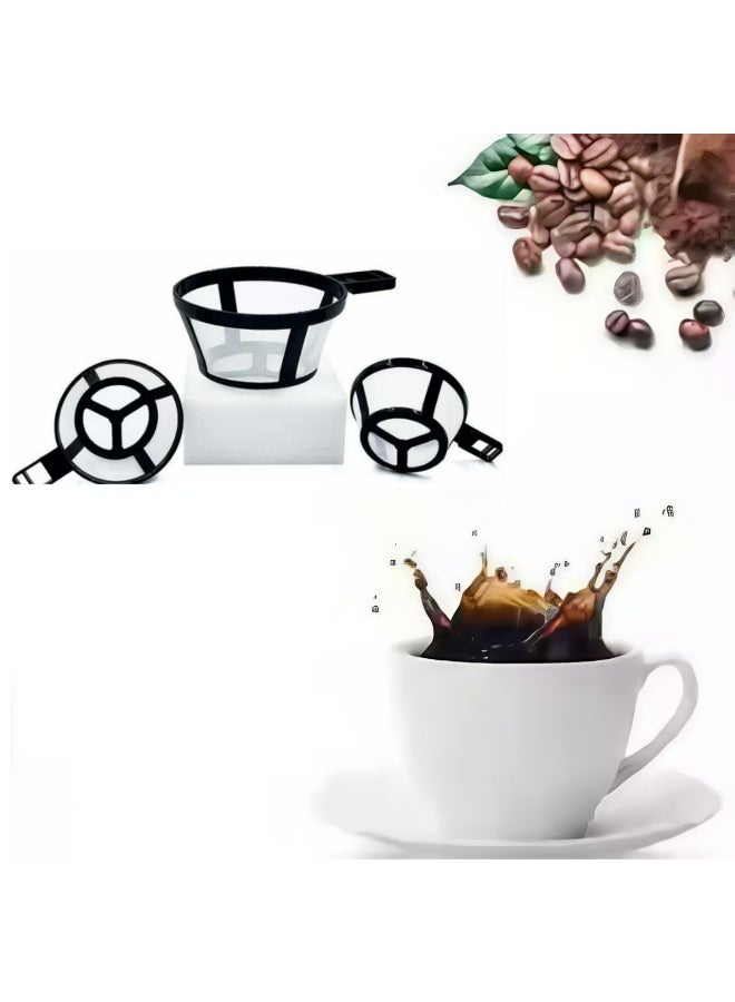 Sisily 3 PCS Reusable Coffee Pot Filter Nylon Stand Mesh Basket Coffee Utensil Spoon Filter Tea Maker Filter Home Kitchen Accessories  - Image 1