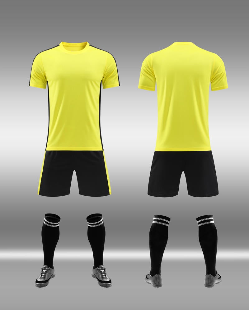 Generic New Professional Football Jersey Adult Short Sleeves Breathable Summer Training Competition Team Uniform Sportswear Yellow 