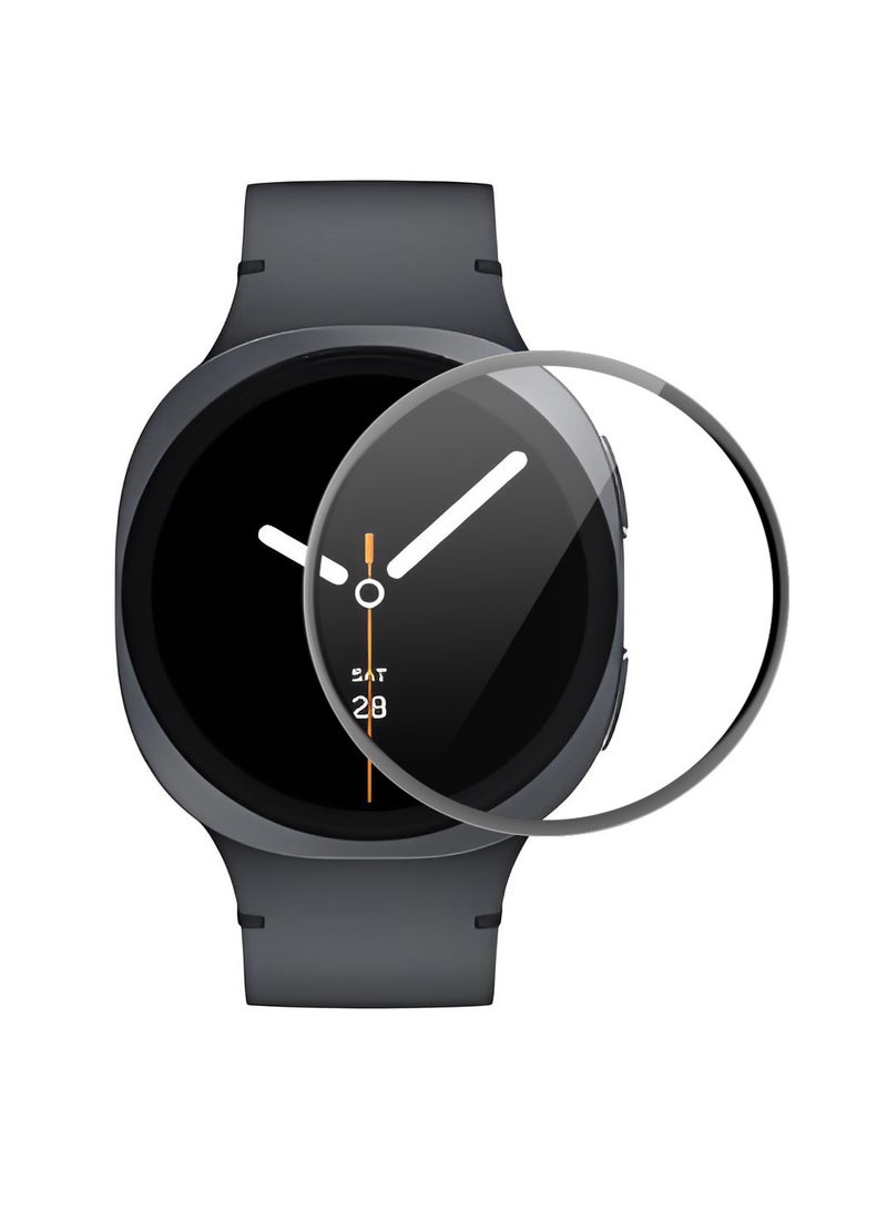 TWEGGON Samsung Watch 8 40mm Screen Protector, Full Cover Screen Guard for Samsung Galaxy Watch 8 40mm Black/Clear - Image 1