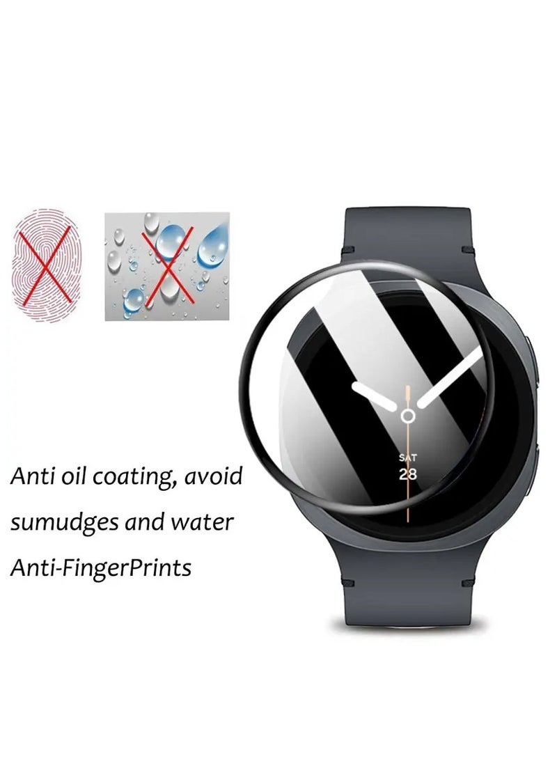 TWEGGON Samsung Watch 8 40mm Screen Protector, Full Cover Screen Guard for Samsung Galaxy Watch 8 40mm Black/Clear - Image 2