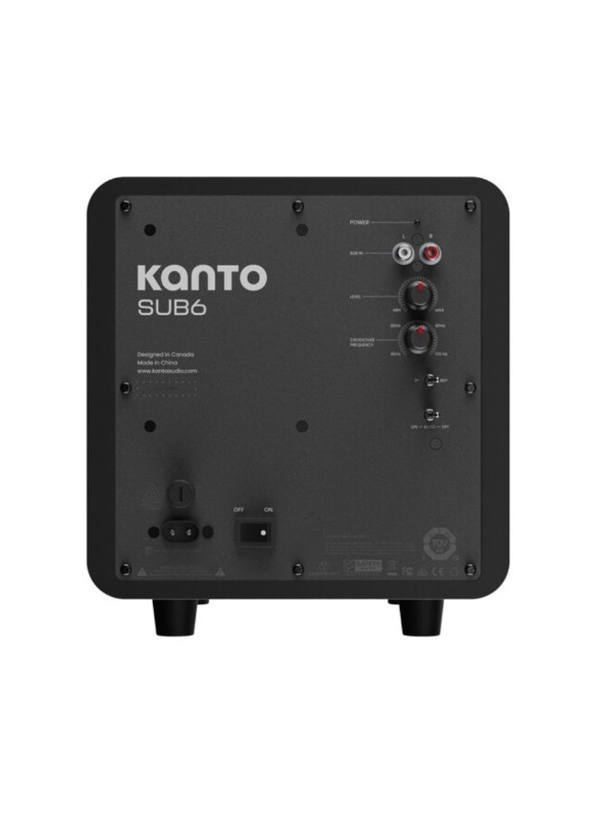 Kanto Audio SUB6 200W 6" Sealed Powered Subwoofer, Matte Black - Image 3