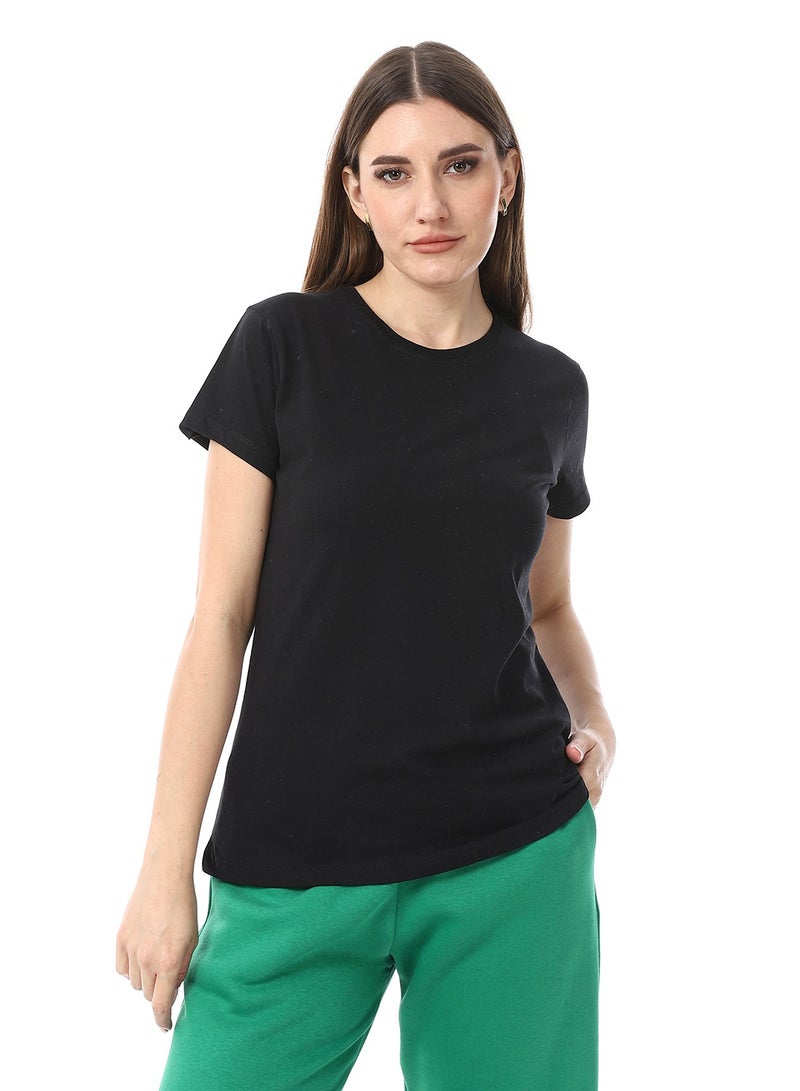 Andora Basic Round Neck T-Shirt_Black - Image 1