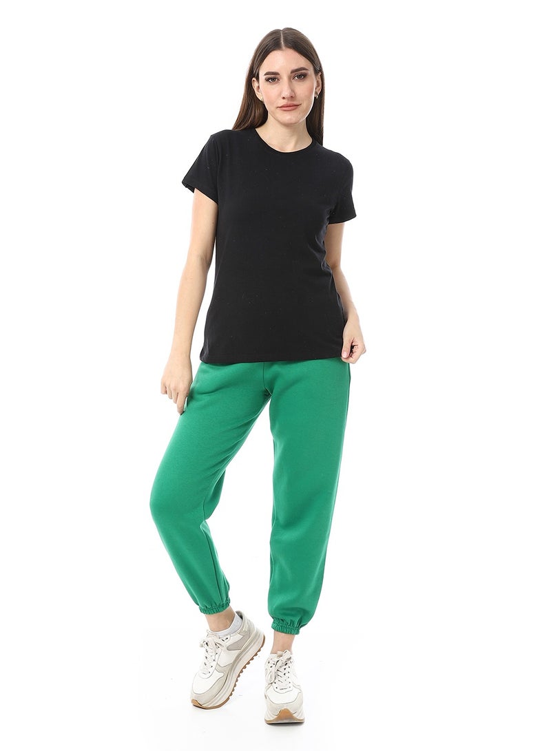 Andora Basic Round Neck T-Shirt_Black - Image 5