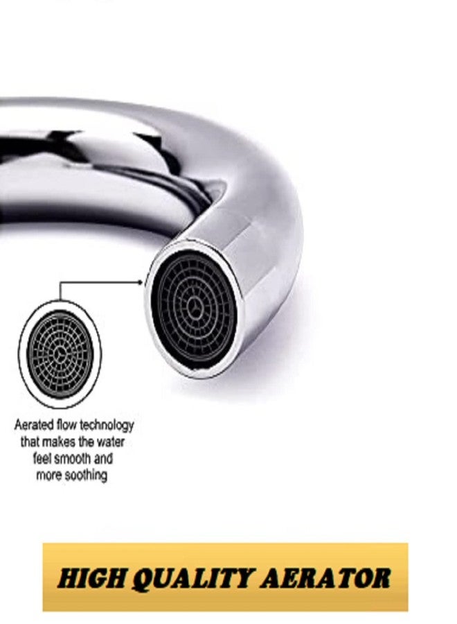 Jagger Turbo Kitchen Sink Cocke Taps - Wall Mounted, 360 Degree Rotating Spout, Quarter Turn & Foam Flow (with Wall Flange & Teflon Tape) - Image 3