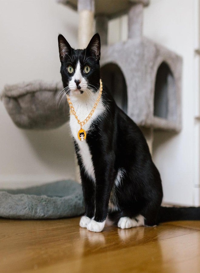 HOWWFALY Dog Collar and Cat Chain Necklace Stainless Steel Adjustable 18K Gold Heart-Shaped Necklace for Small Pets Cats Kitten Puppy (Gold, 13.7 inch) - Image 5