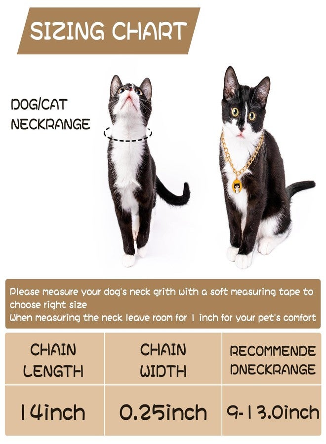 HOWWFALY Dog Collar and Cat Chain Necklace Stainless Steel Adjustable 18K Gold Heart-Shaped Necklace for Small Pets Cats Kitten Puppy (Gold, 13.7 inch) - Image 3
