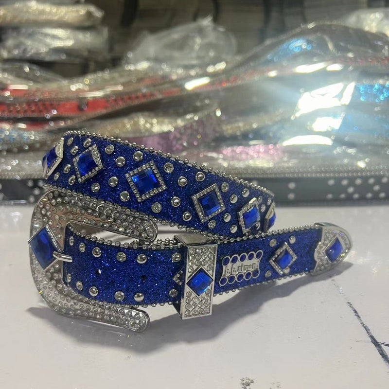 Style Punk Belt Inlaid With Rhinestone Sequins Girl Style Rock Fashion Belt Men'S And Women'S Belt - Image 3