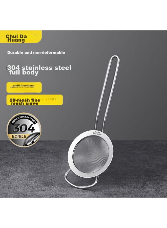COOKER KING Chuidahuang, Full 304 Stainless Steel Strainer 28 Mesh, Fine Mesh Sieve For Flour, Colander For Filtering Residue  - Image 1