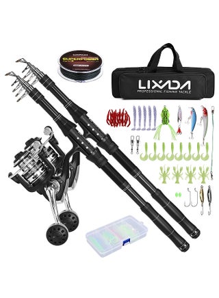 Ultra Light Fishing Rod and Reel Combos 2 PieceTelescopic Fishing Pole with Spinning Reel Combo Kit Fishing Line Lures Hooks Set Fishing Accessories with Carry Bag - pzsku/ZF7B8D6972F864D6F41B6Z/45/_/1721962920/3a0cdad3-8cfa-4604-a5cc-a96af8964bd6
