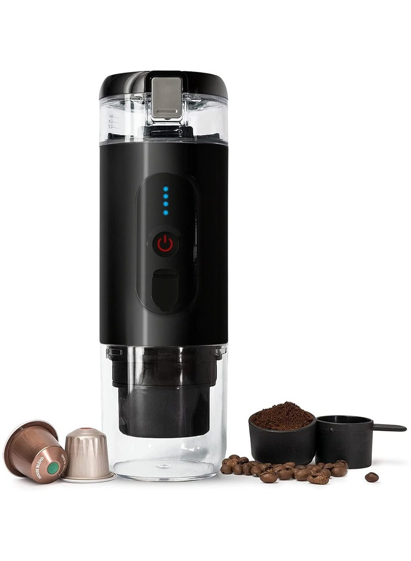 FIPKA Portable Espresso Machine, 18 Bar 12V Car Electric Coffee Machine, Compatible with Ground and NS Capsules, 3 to 4 Minutes Self-Heating USB Charging, for Office, Travel, Backpacking, Camping - Image 1