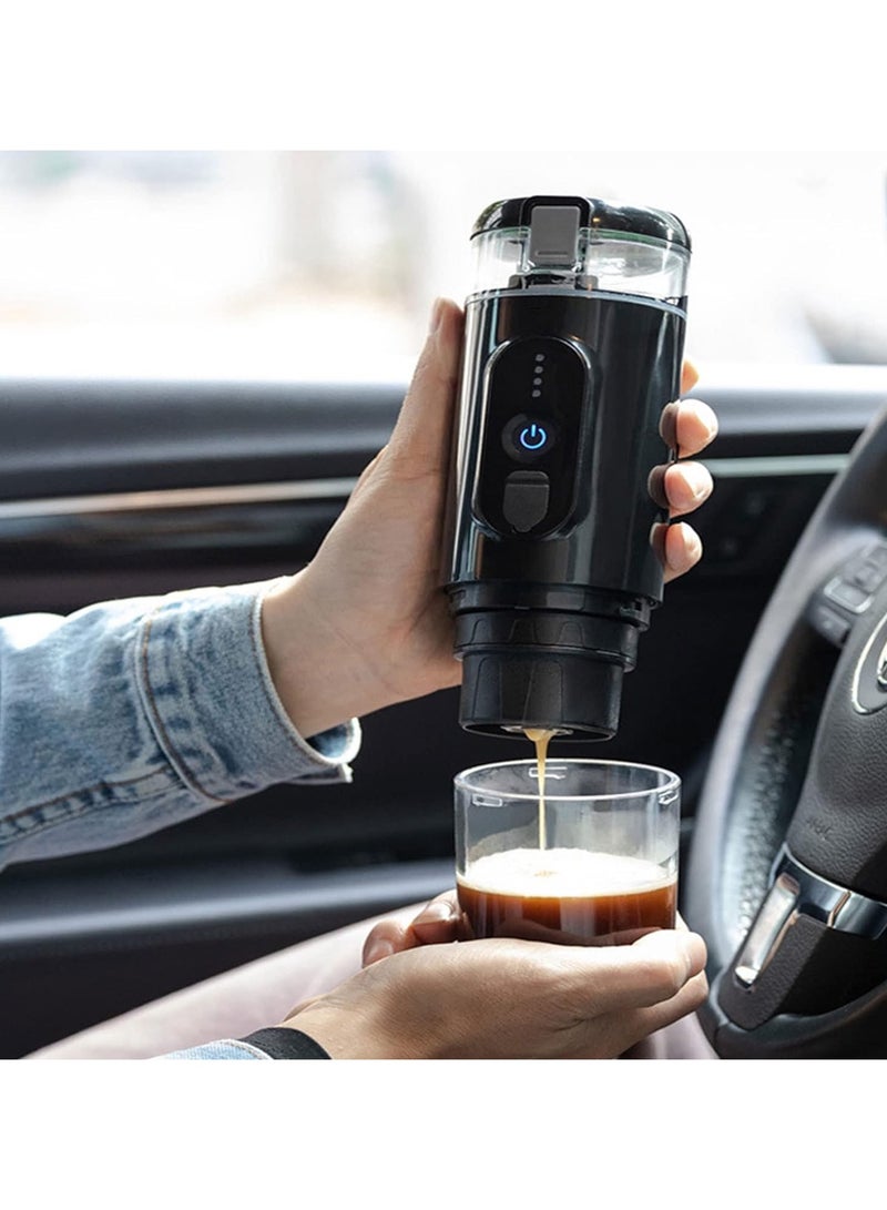 FIPKA Portable Espresso Machine, 18 Bar 12V Car Electric Coffee Machine, Compatible with Ground and NS Capsules, 3 to 4 Minutes Self-Heating USB Charging, for Office, Travel, Backpacking, Camping - Image 3