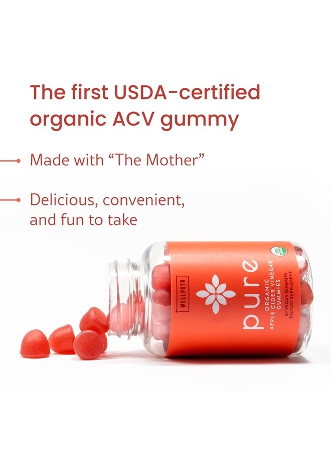 WellPath Pure ACV Apple Cider Vinegar Gummies with The Mother - USDA Organic Gummy - Vegan - Raw Apple Cider Vinegar Supplements - ACV Gummies - Detox Support - 60 Ct - Image 2