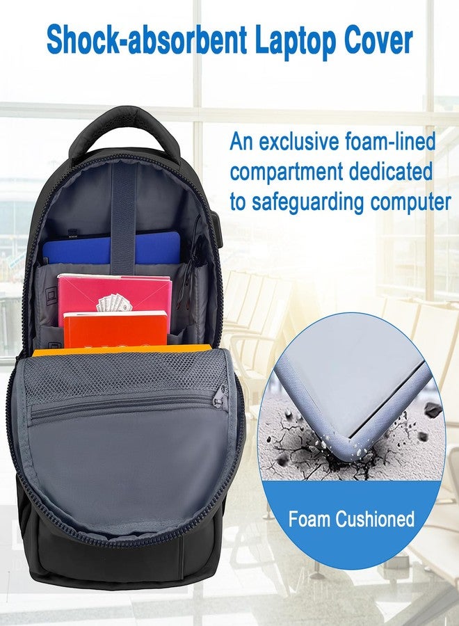 WOLT Laptop Backpack for Men Women for 15.6 Inch &17 Inch Notebook, Travel Backpack with Computer Compartment, Black, Large, Travel Laptop Backpack - Image 3