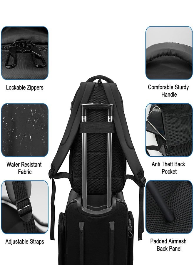 WOLT Laptop Backpack for Men Women for 15.6 Inch &17 Inch Notebook, Travel Backpack with Computer Compartment, Black, Large, Travel Laptop Backpack - Image 5