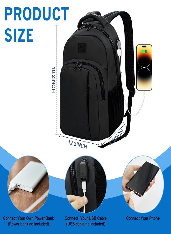 WOLT Laptop Backpack for Men Women for 15.6 Inch &17 Inch Notebook, Travel Backpack with Computer Compartment, Black, Large, Travel Laptop Backpack - Image 2