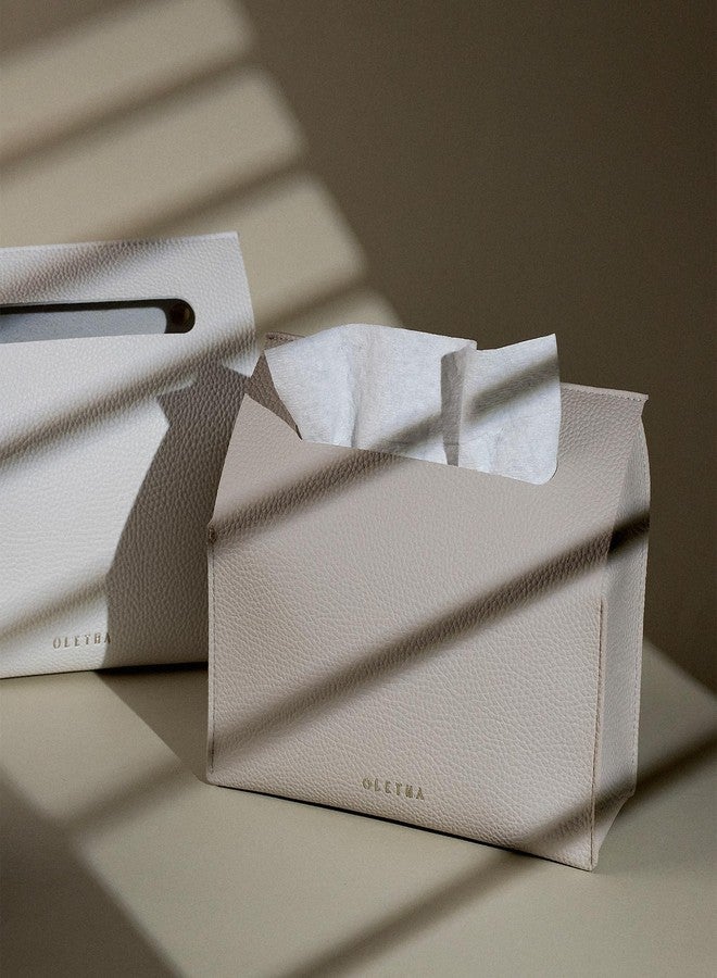 OLETHA Hand Towel Box Cover Compatible with Kleenex Disposable Paper Hand Towels - Bottom Covered & 3-Way Mounting Design - Aesthetic Bathroom Decor Accessories - Light Taupe - Image 2