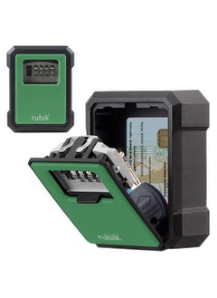 Rubik Key Storage Safe Box Wall Mounted with 4 Digit Combination Lock for Outdoor and Indoor Home Hotel Office (Green)  - Image 1
