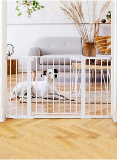 EMZJ Safety Baby Gate, Extra Wide Child Gate, Including 14cm, 35cm Extension Rack Easy Walk Thru Durability Dog Gate for Stairs, Doorways  - Image 1